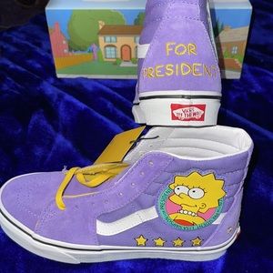 Brand new with box Vans Sk8-Hi The Simpsons Lisa 4 Prez mens 6.5 woman’s 8.0